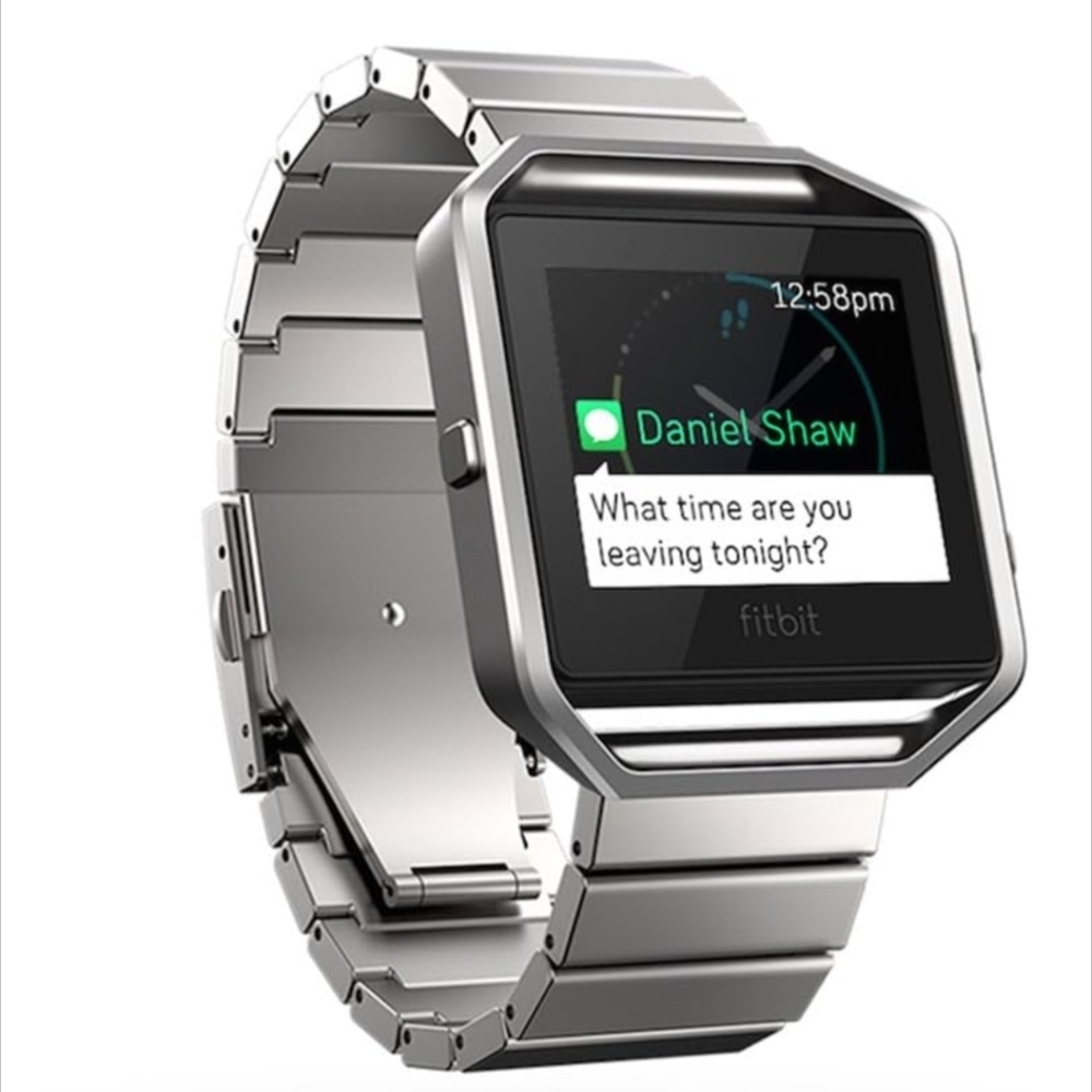 Fitbit Silver Metal Watch Band Blaze